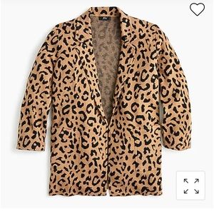 J. Crew Sophie Open Front Sweater Blazer in Leopard, Size S, NEW SOLD OUT